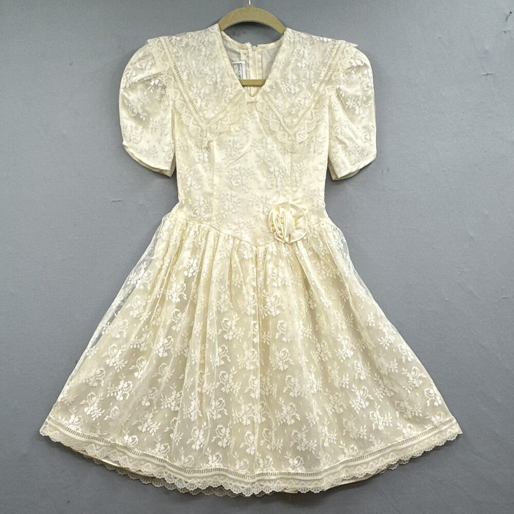 VTG GUNNE SAX Dress 10 Little Girl Lace Cottagecore Prairie Holiday Easter Angel